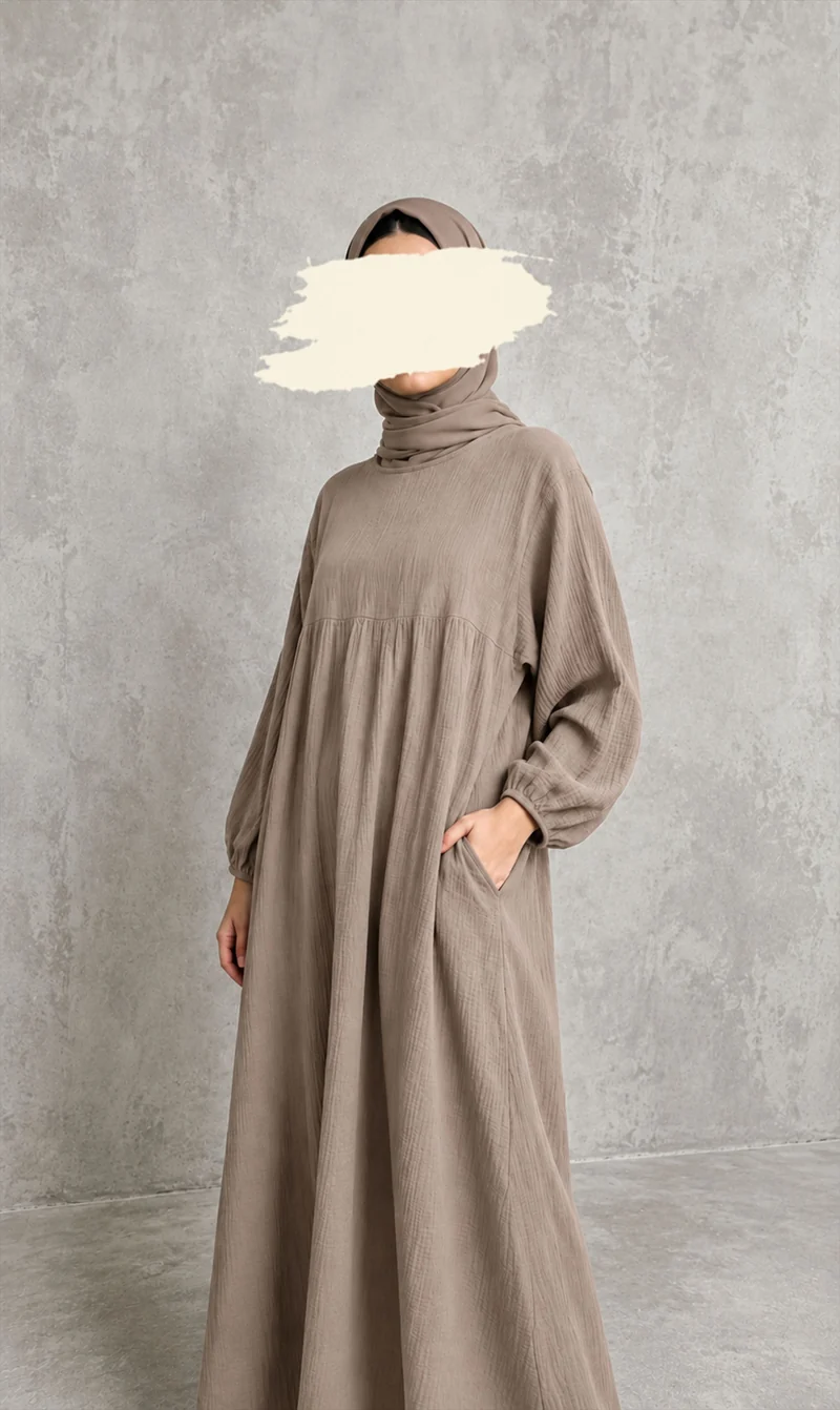 Weiche Baumwoll-Abaya Baqa
