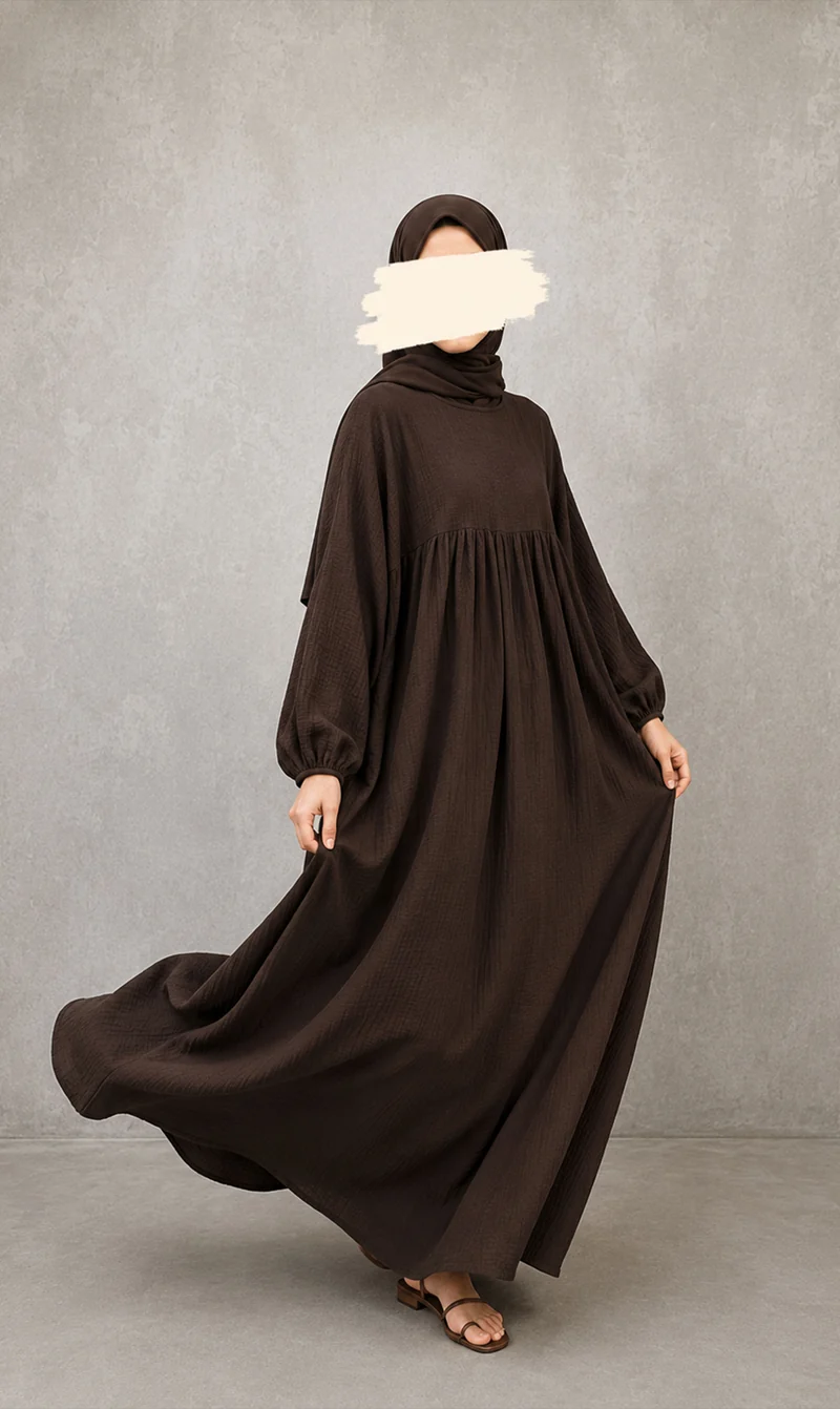Weiche Baumwoll-Abaya Baqa