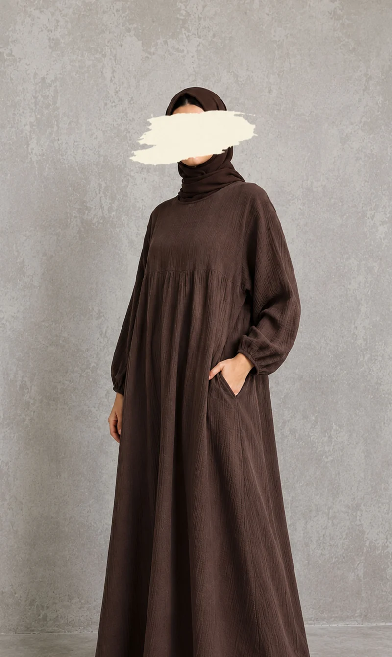 Weiche Baumwoll-Abaya Baqa