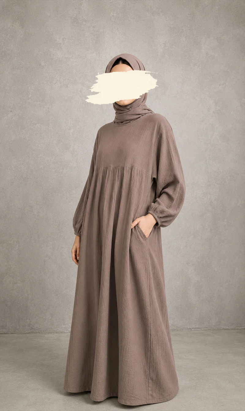 Weiche Baumwoll-Abaya Baqa