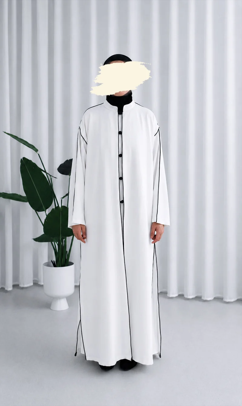 Offenes Kimono-Abaya-Set aus Leinen Daraa