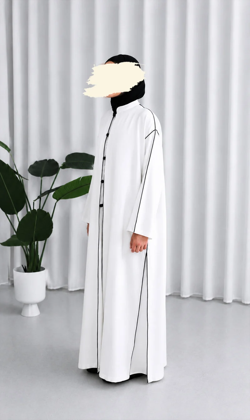 Offenes Kimono-Abaya-Set aus Leinen Daraa