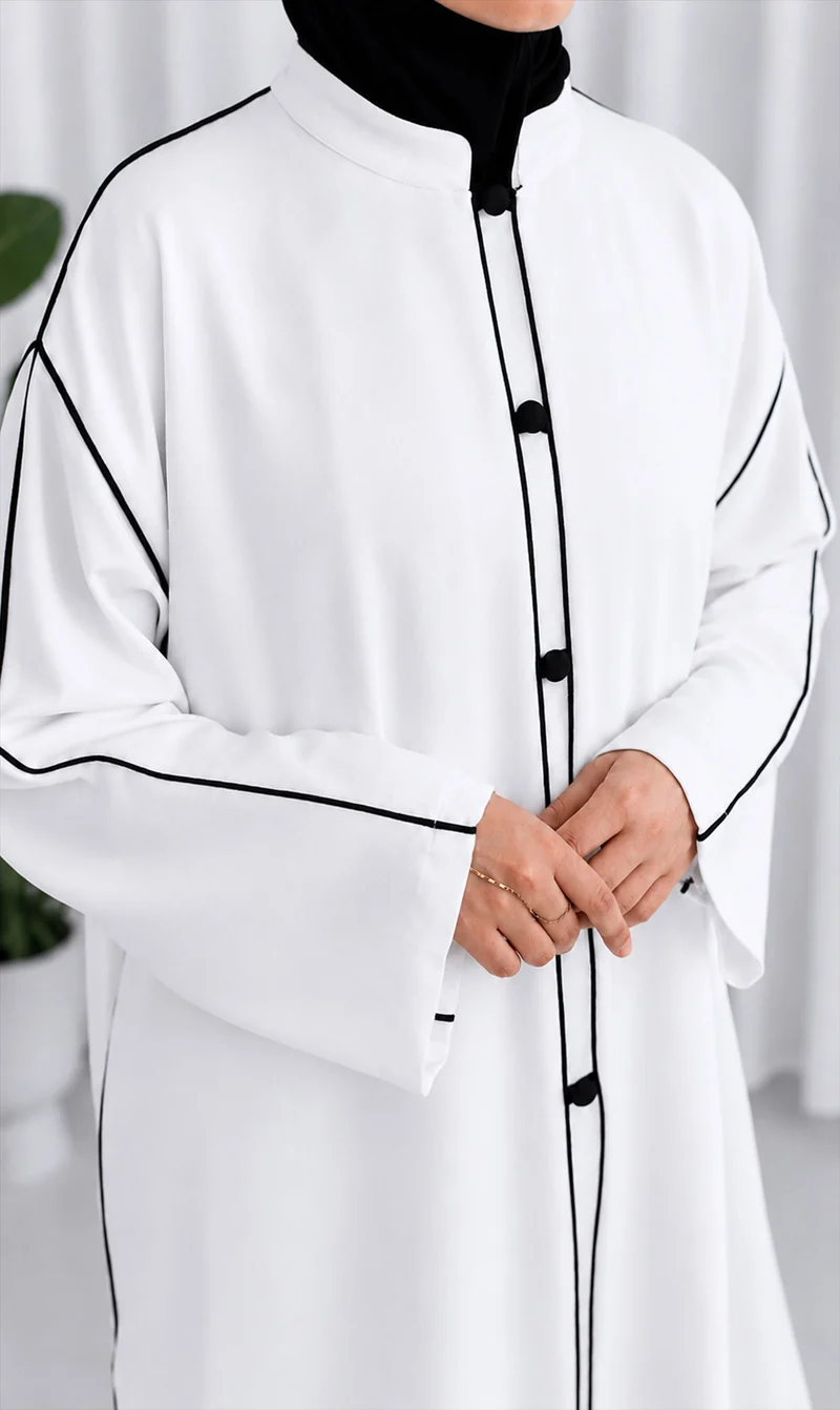 Offenes Kimono-Abaya-Set aus Leinen Daraa