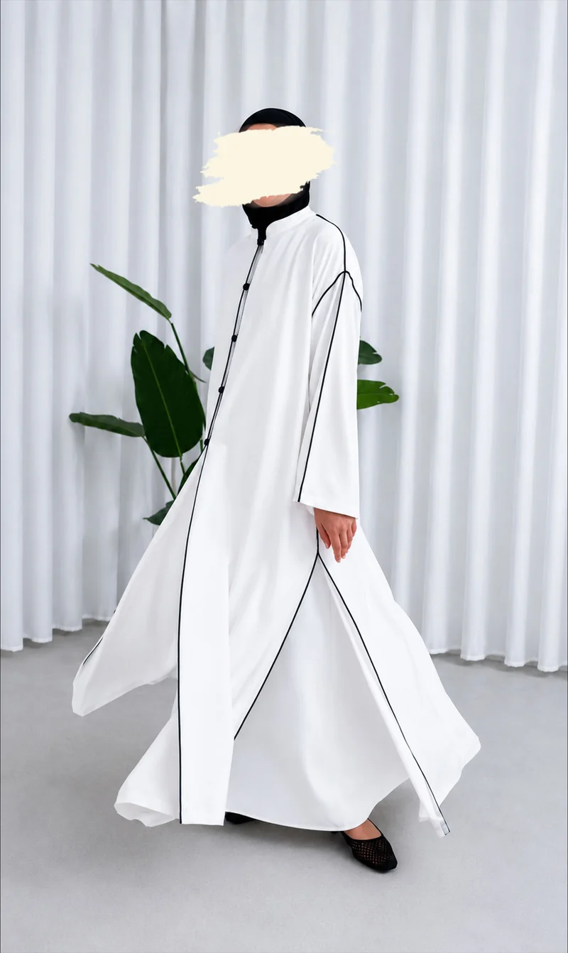 Offenes Kimono-Abaya-Set aus Leinen Daraa