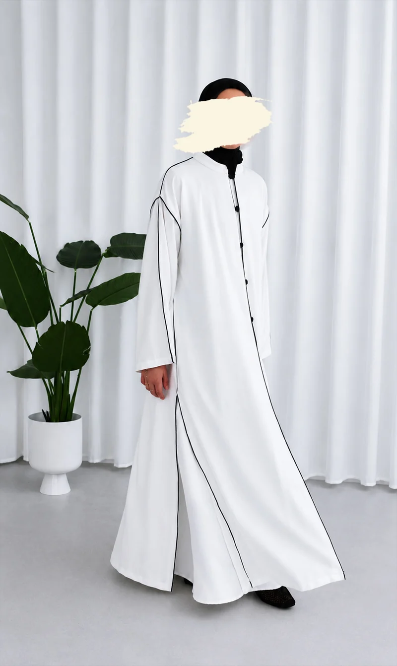 Offenes Kimono-Abaya-Set aus Leinen Daraa