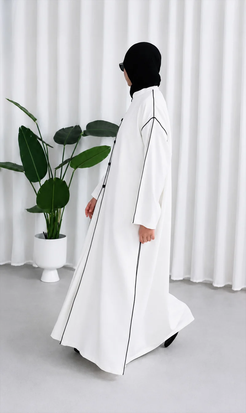 Offenes Kimono-Abaya-Set aus Leinen Daraa