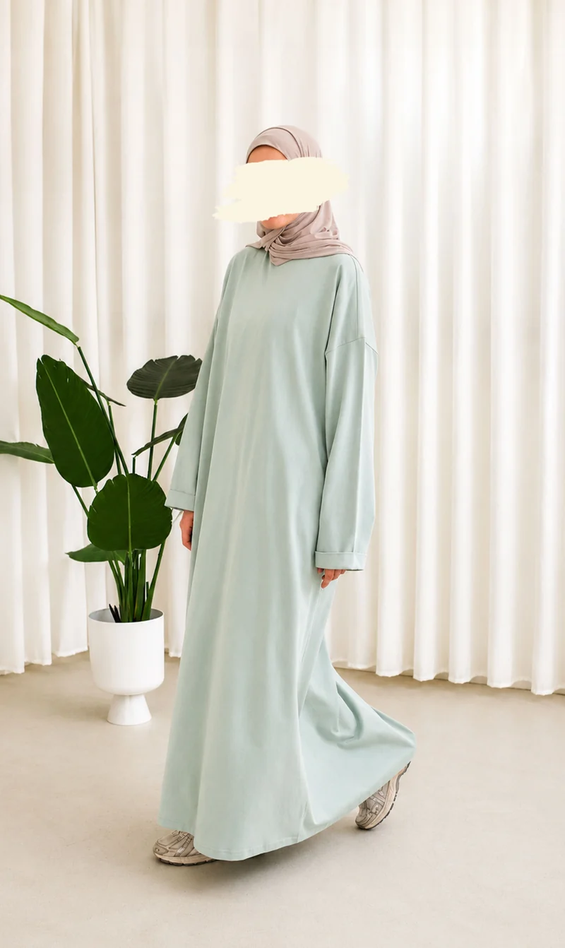 Bequemes Baumwoll-T-Shirt Abaya Busra