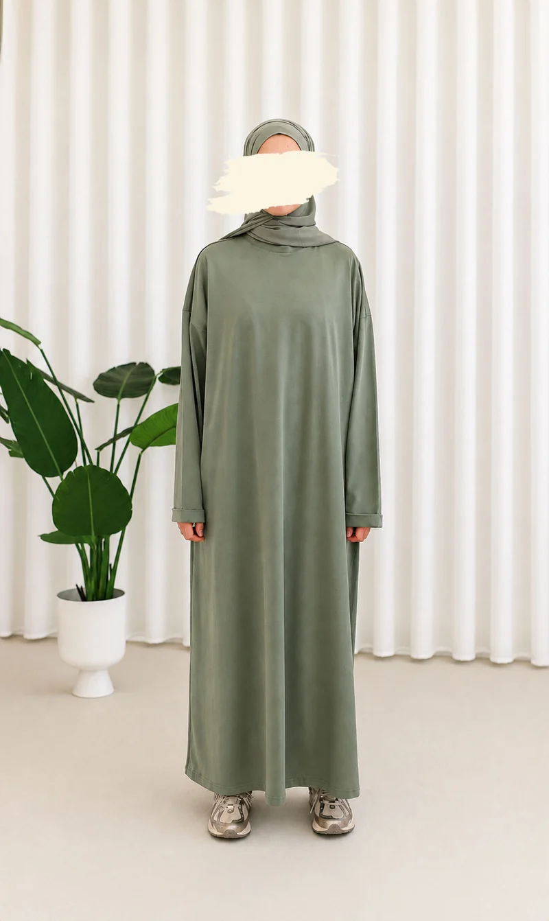 Bequemes Baumwoll-T-Shirt Abaya Busra