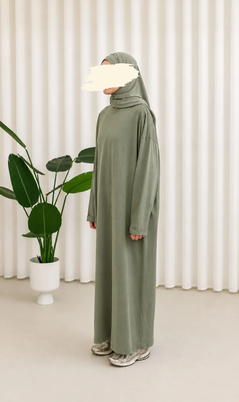 Bequemes Baumwoll-T-Shirt Abaya Busra