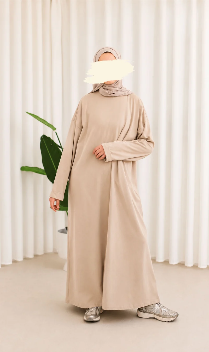 Bequemes Baumwoll-T-Shirt Abaya Busra