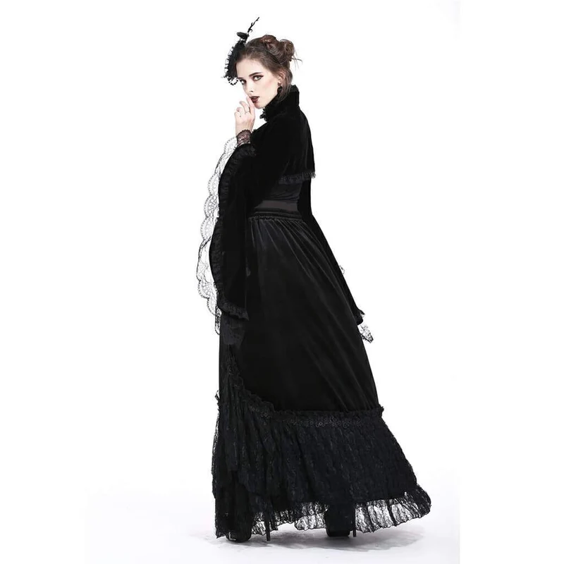 Damen Rosette Velour Goth Cape