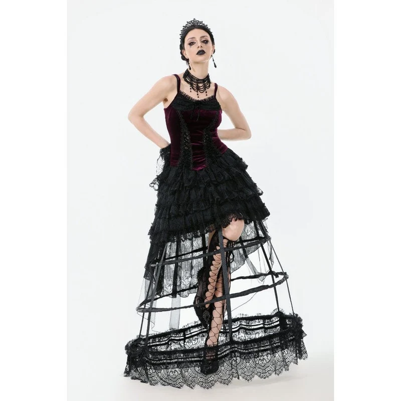 Gothic Velet Tank Top mit Schnürung für Damen