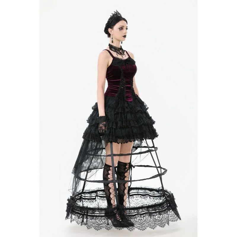 Gothic Velet Tank Top mit Schnürung für Damen