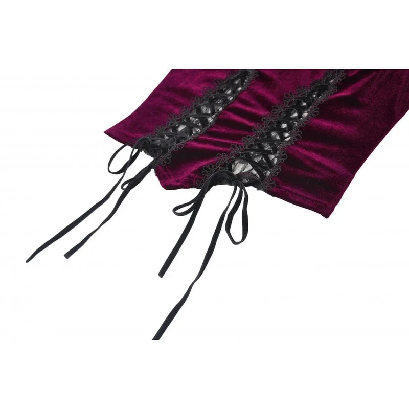 Gothic Velet Tank Top mit Schnürung für Damen
