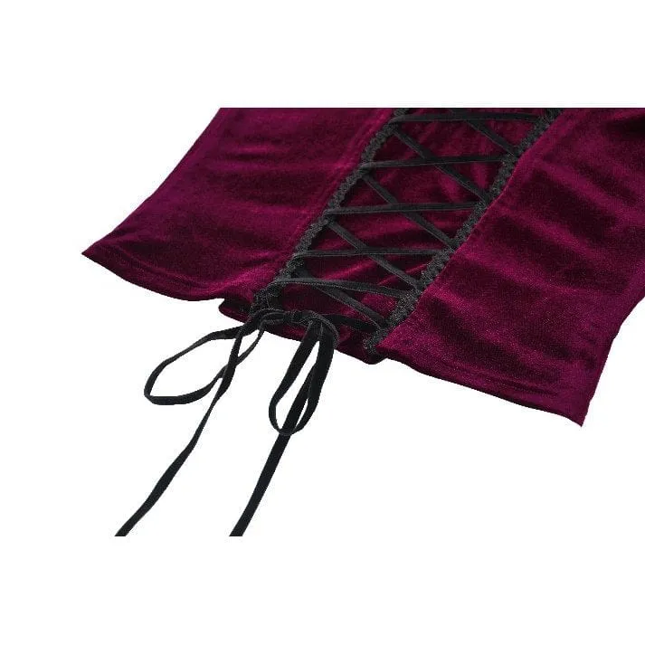 Gothic Velet Tank Top mit Schnürung für Damen
