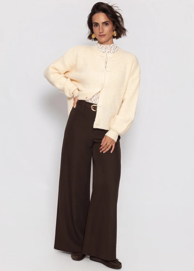 Cardigan mit Rundhalsausschnitt - offwhite