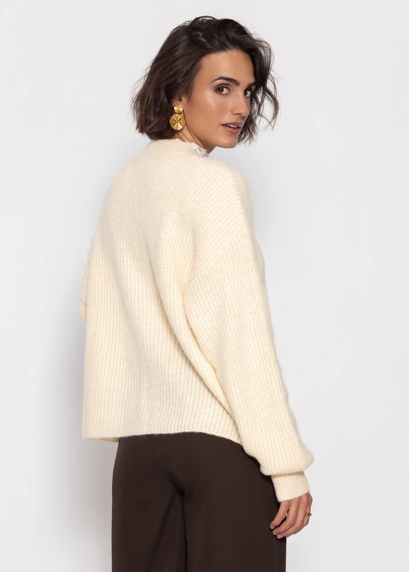 Cardigan mit Rundhalsausschnitt - offwhite