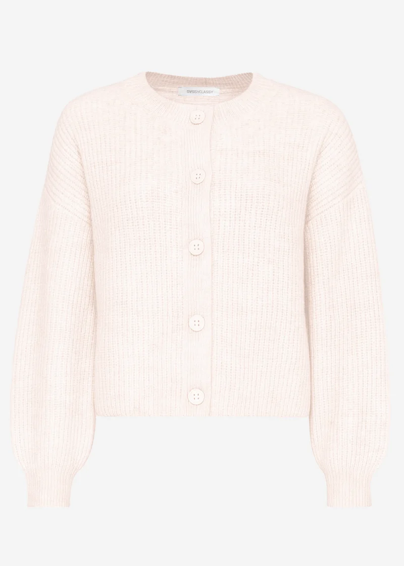 Cardigan mit Rundhalsausschnitt - offwhite