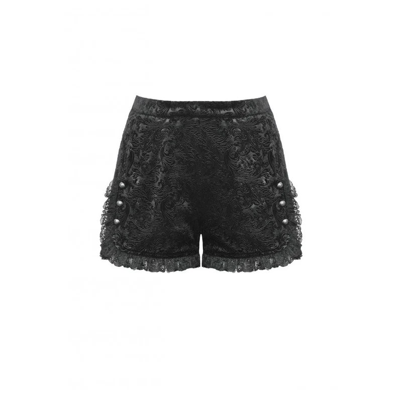 Damen-Shorts mit Punk-Rüschen und Spitzenprägung