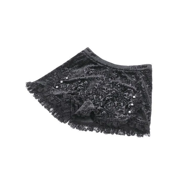 Damen-Shorts mit Punk-Rüschen und Spitzenprägung