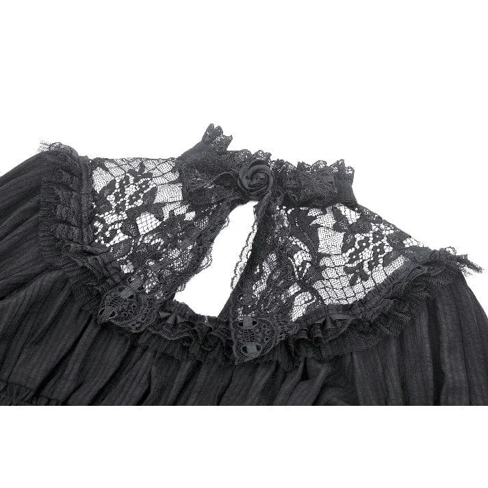 Gothic-Abschlusskleid mit Puffärmeln und Rüschen für Damen
