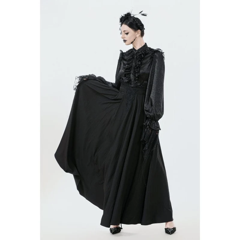 Gothic-Maxirock mit Stickereien für Damen