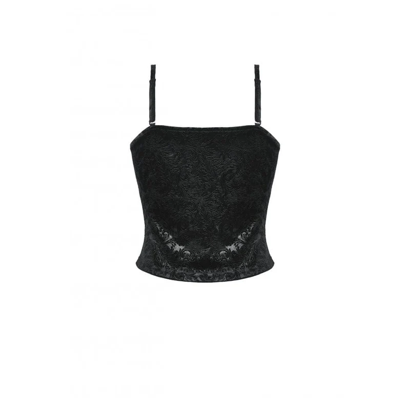 Tanktop aus Gothic-Samt mit Prägung für Damen