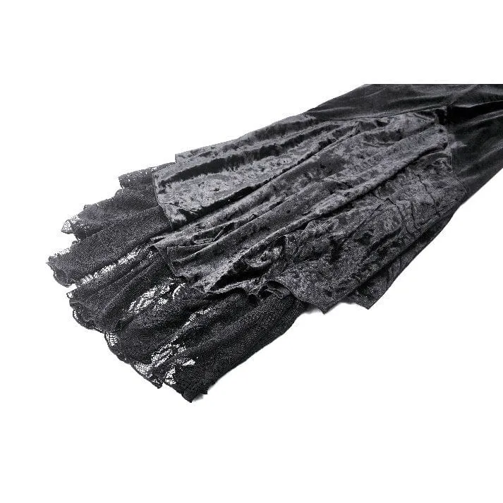 Gothic-Kleid mit schulterfreiem Rücken, Rüschen und Fischschwanz für Damen