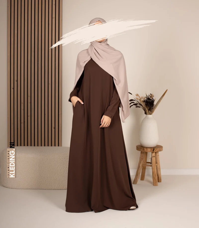 Abaya A-Linie - Ellysa - Kakao
