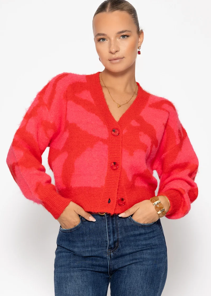 Cardigan mit Animal-Print - pink