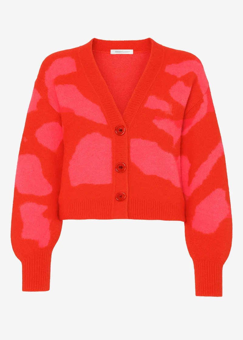 Cardigan mit Animal-Print - pink