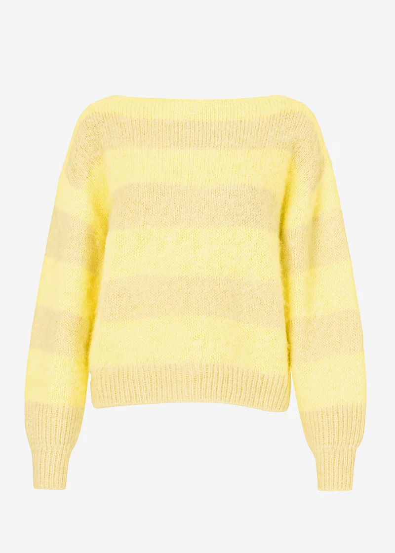 Gestreifter Pullover - gelb-beige