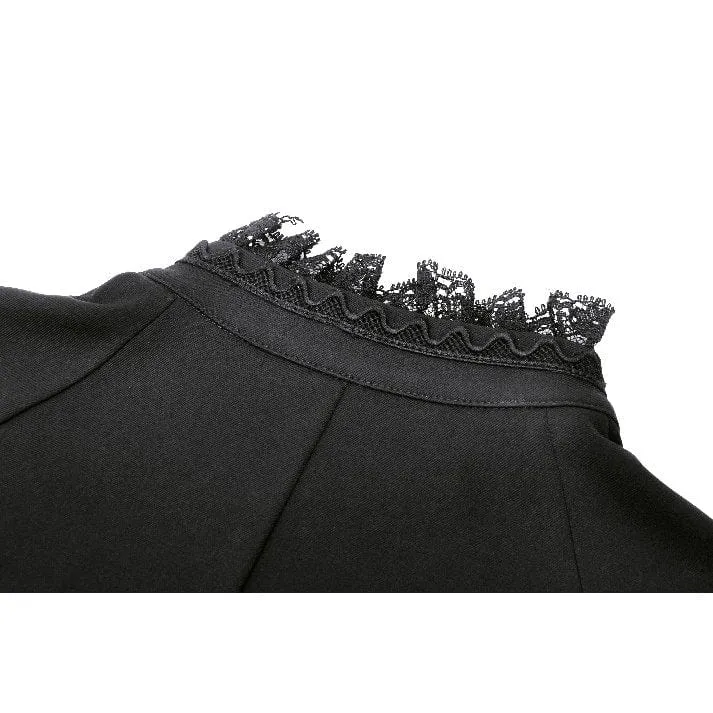 Gothic-Halloween-Frackkleid in Kontrastfarbe für Damen