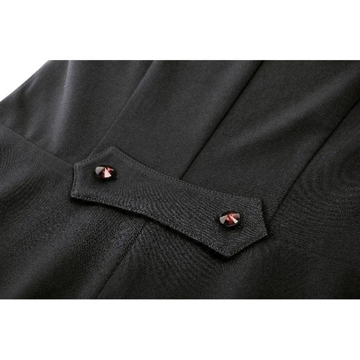 Gothic-Halloween-Frackkleid in Kontrastfarbe für Damen