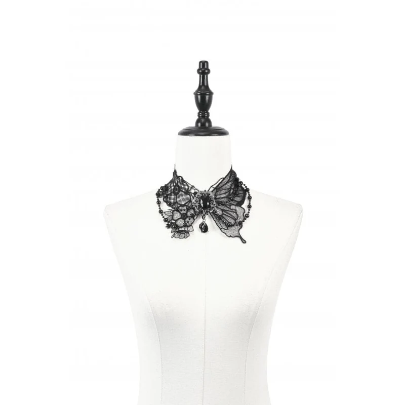 Gothic-Halsband mit Schmetterlingsspitze für Damen