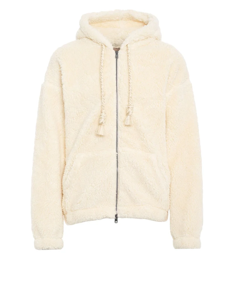 Felpa teddy con cappuccio