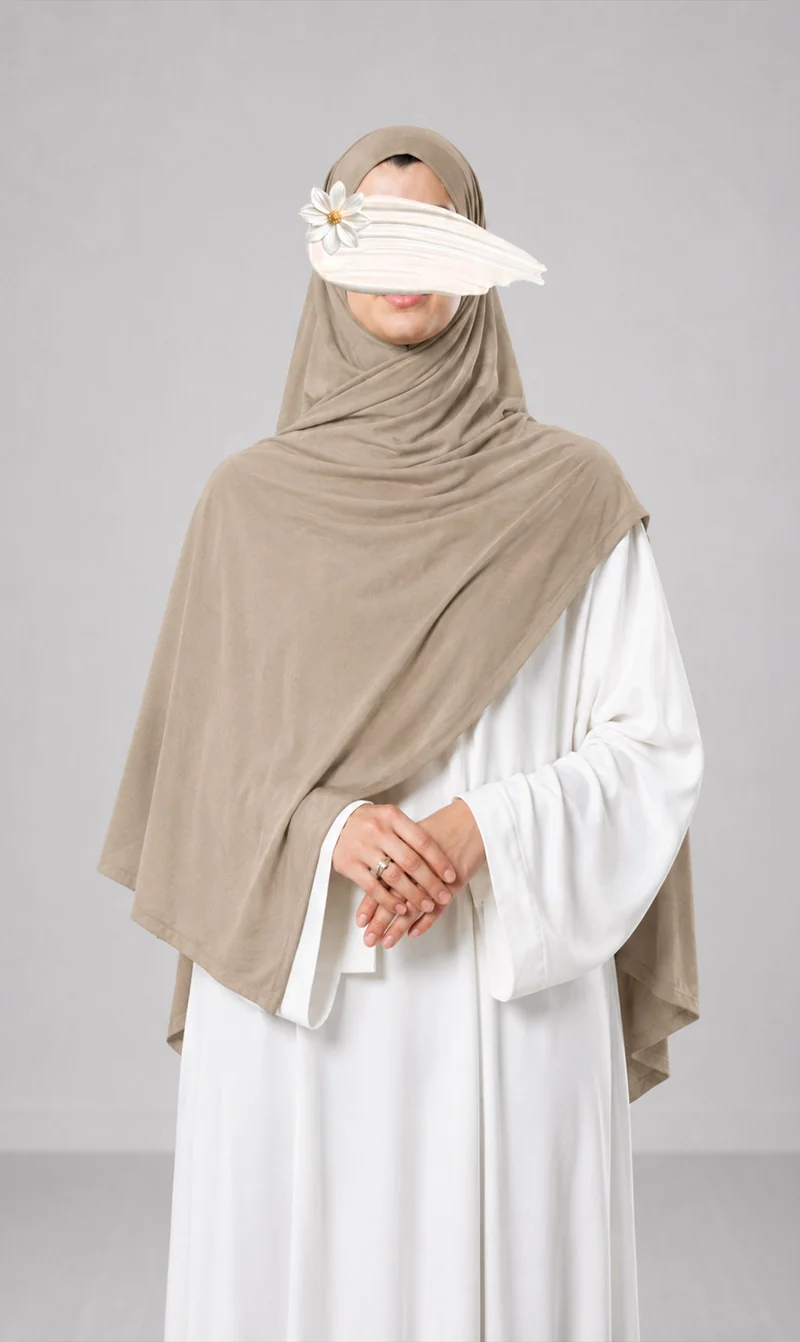 Premium-Schal aus Modal-Baumwolle – Helltaupe