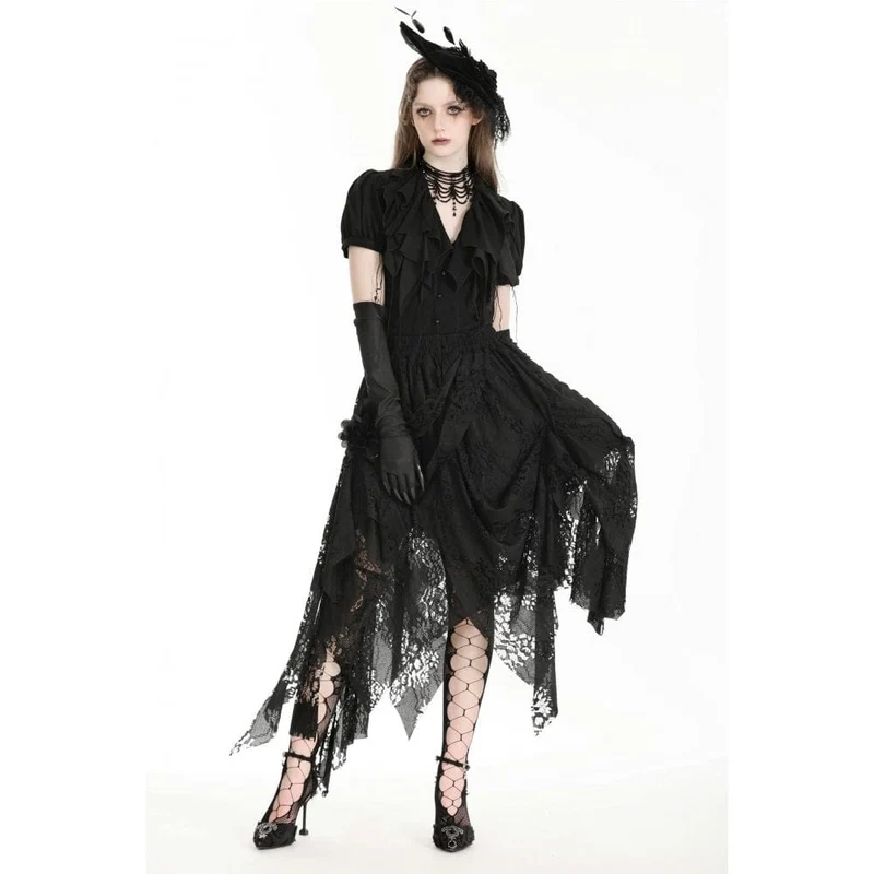 Unregelmäßiger Gothic-Spitzenrock für Damen