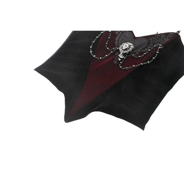 Gothic-Überbrustkorsett aus Samt mit Metallkette in Kontrastfarbe für Damen