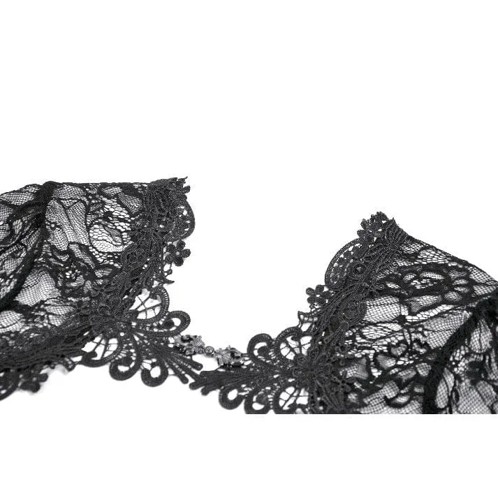 Gothic-Cape für Damen mit Spitzenbesatz und ausgestellten Ärmeln