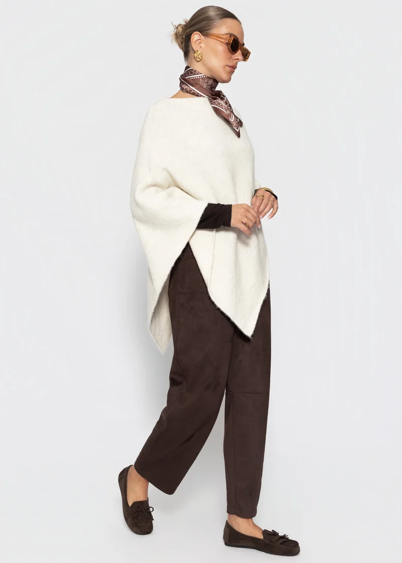 Poncho mit Wollanteil - offwhite