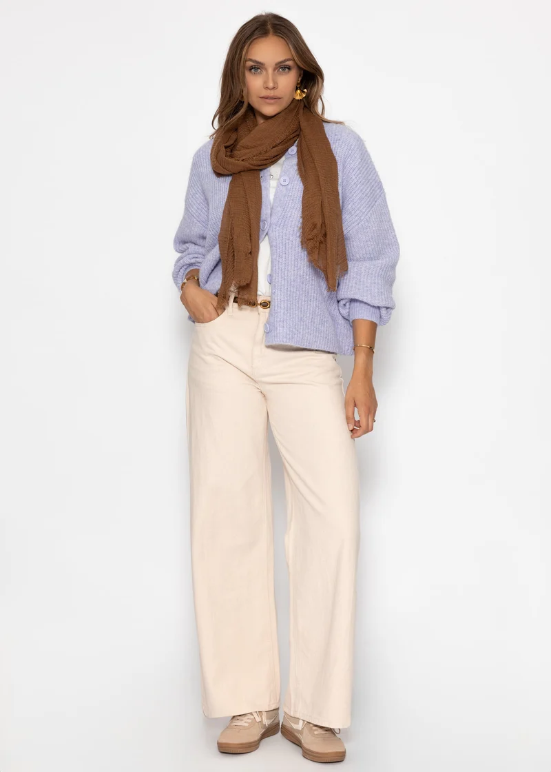 Cardigan mit Rundhalsausschnitt - flieder