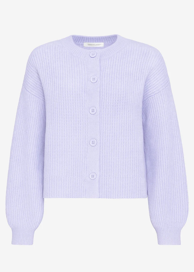 Cardigan mit Rundhalsausschnitt - flieder