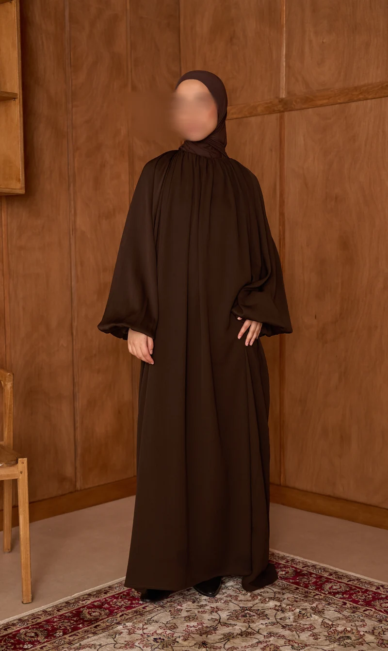 Abaya Amara Ballonärmel - Schokolade