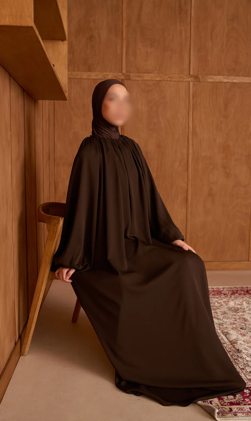 Abaya Amara Ballonärmel - Schokolade