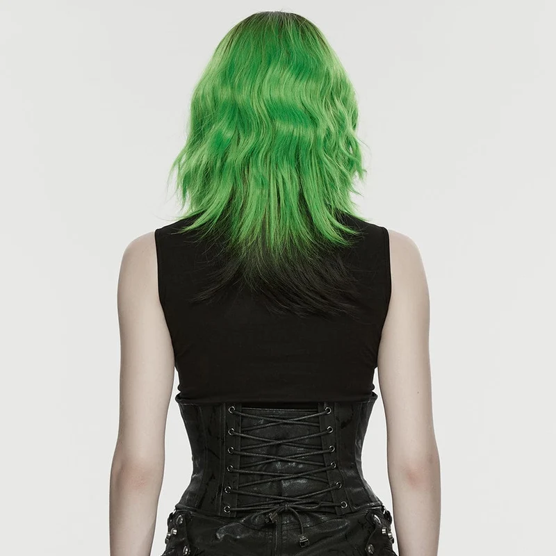 Punk-Korsett für Damen mit Nieten, Handschellen und Kette