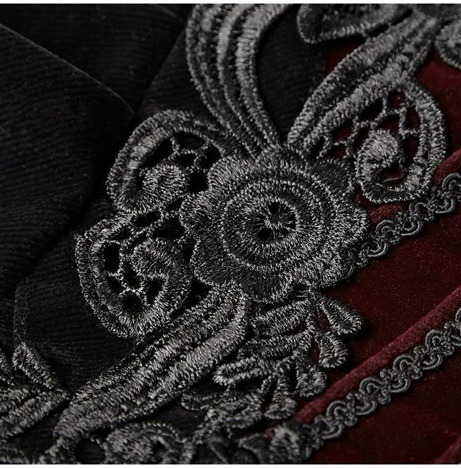 Frauen Gothic Stehkragen Forked Tail Velvet Jacken