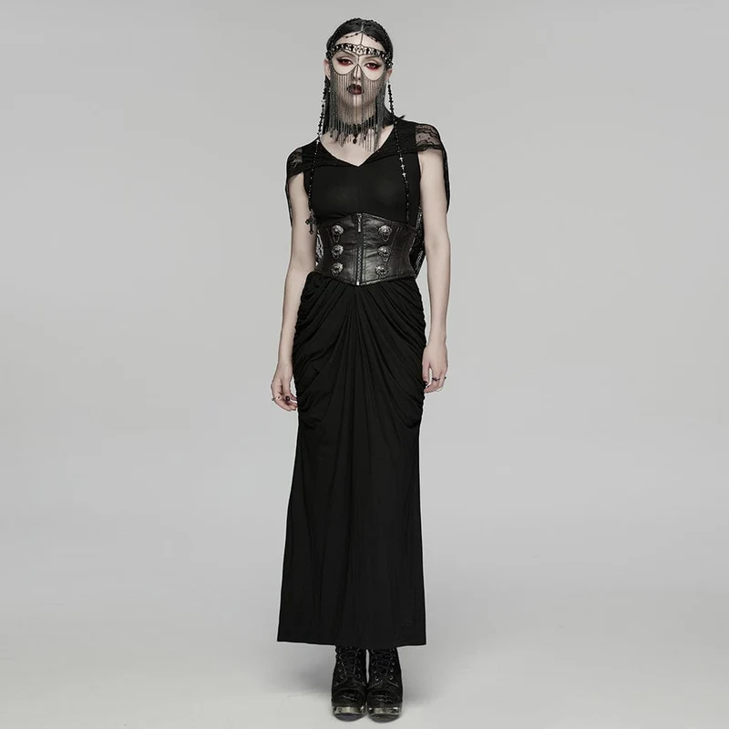 Gothic-Kopfbedeckung für Damen mit Kreuzquasten und Kette