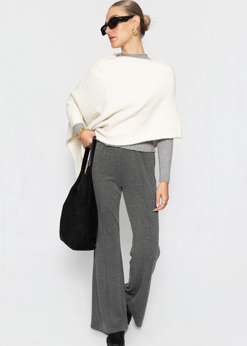 Ripphose mit Biesennaht - grau