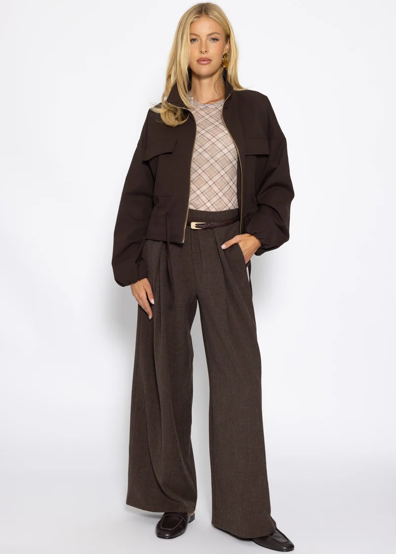 Blousonjacke mit Stehkragen - braun